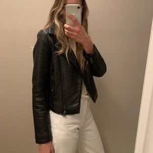 Topshop Cropped Leather Jacket